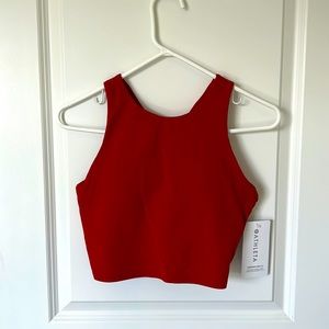 athleta conscious crop, deep red